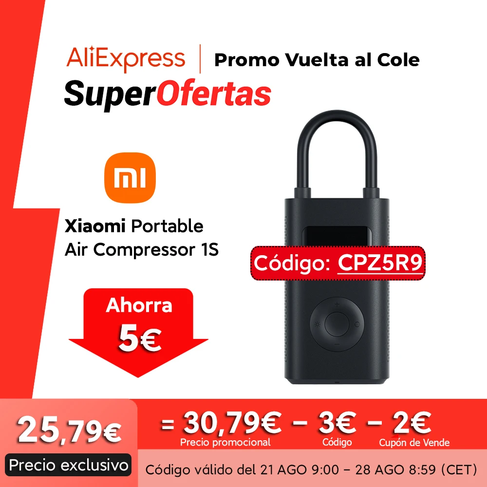 ⚡️ Mini compresor de aire portátil Xiaomi 1s
(Compresor portatil con bateria recargable, para usar fuera de casa con la Moto, bicicleta, balon…)
🇪🇸ENVIO DESDE ESPAÑA🇪🇸
🚫PRECIO ORIGINAL: 49€
💲 PRECIO OFERTA: 25€
🎫 CUPÓN: GDES03
🔗 ENLACE: https://bit.ly/3V7Ki7z
🔴Más chollos en @Chollazosalobestia
🌏Chollazosalobestia.es