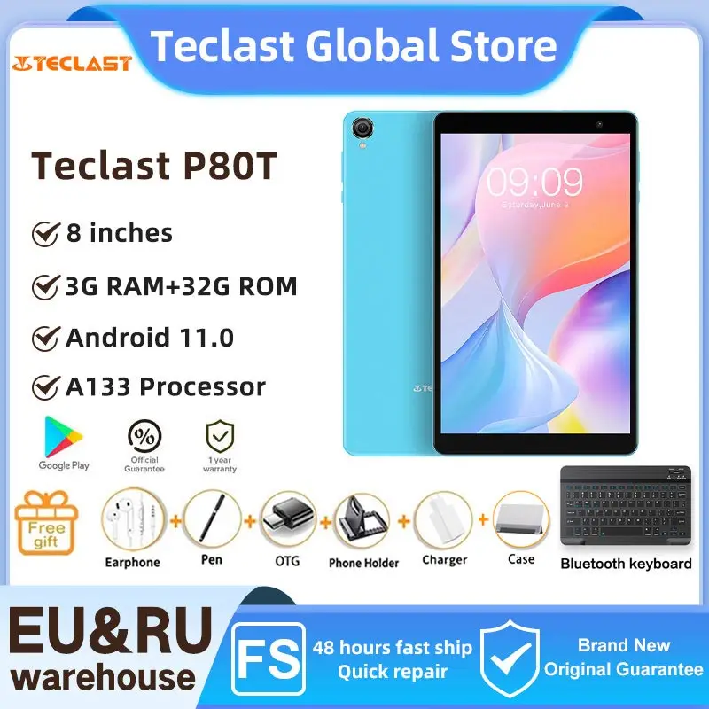 ⚡️ Tablet 8 Pulgadas Android 11 Bluetooth 5.0 4GB RAM 64GB ROM TECLAST P80T HD 1280 Quad Core