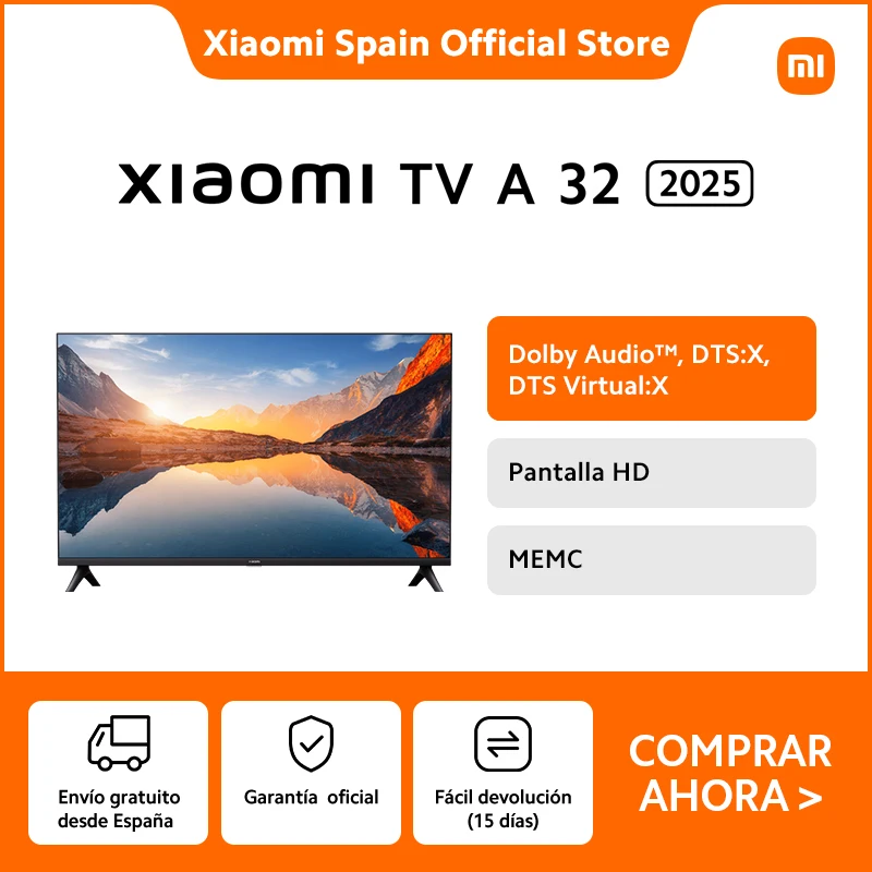⚡️ 🇪🇸 Televisor Xiaomi TV A 32 PULGADAS 2025, Pantalla HD, Dolby Audio™, DTS:X, DTS Virtual:X, MEMC (Google Assistant, Miracast, Chromecast integrado y sistema operativo Google TV 🇪🇸
🇪🇸VERSION ESPAÑOLA CON 2 AÑOS DE GARANTIA Y ENVIO ALMACEN ESPAÑA🇪🇸
#AMAZON
👉 PRECIO OFERTA: 132€
CUPON ESCHCH20
👌 ENLACE: https://bit.ly/4crCUL3
💫Más chollos en @Chollazosalobestia