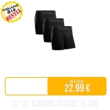 ⚡️ DANISH ENDURANCE 3 Pack Calzoncillos Hombre Bóxer de Algodón Elástico, Ropa Interior Ultrasuave, Negro, Large